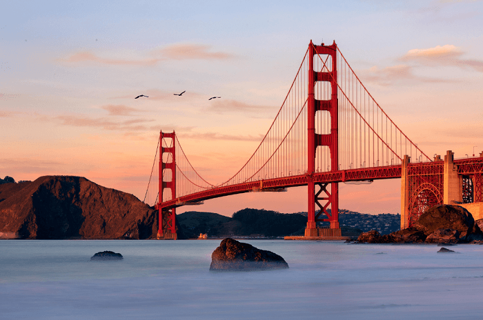 Golden Gate Bridge At Dusk